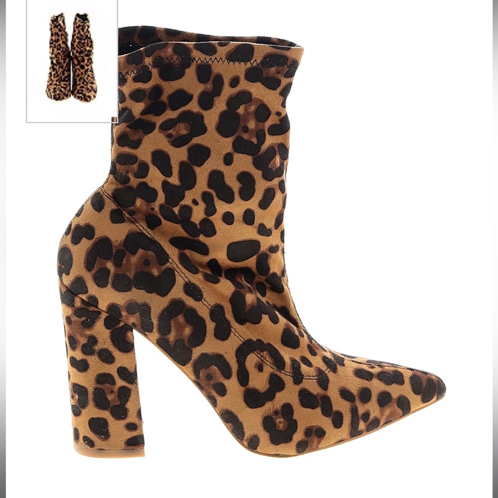 BOOHOO leopard sock booties